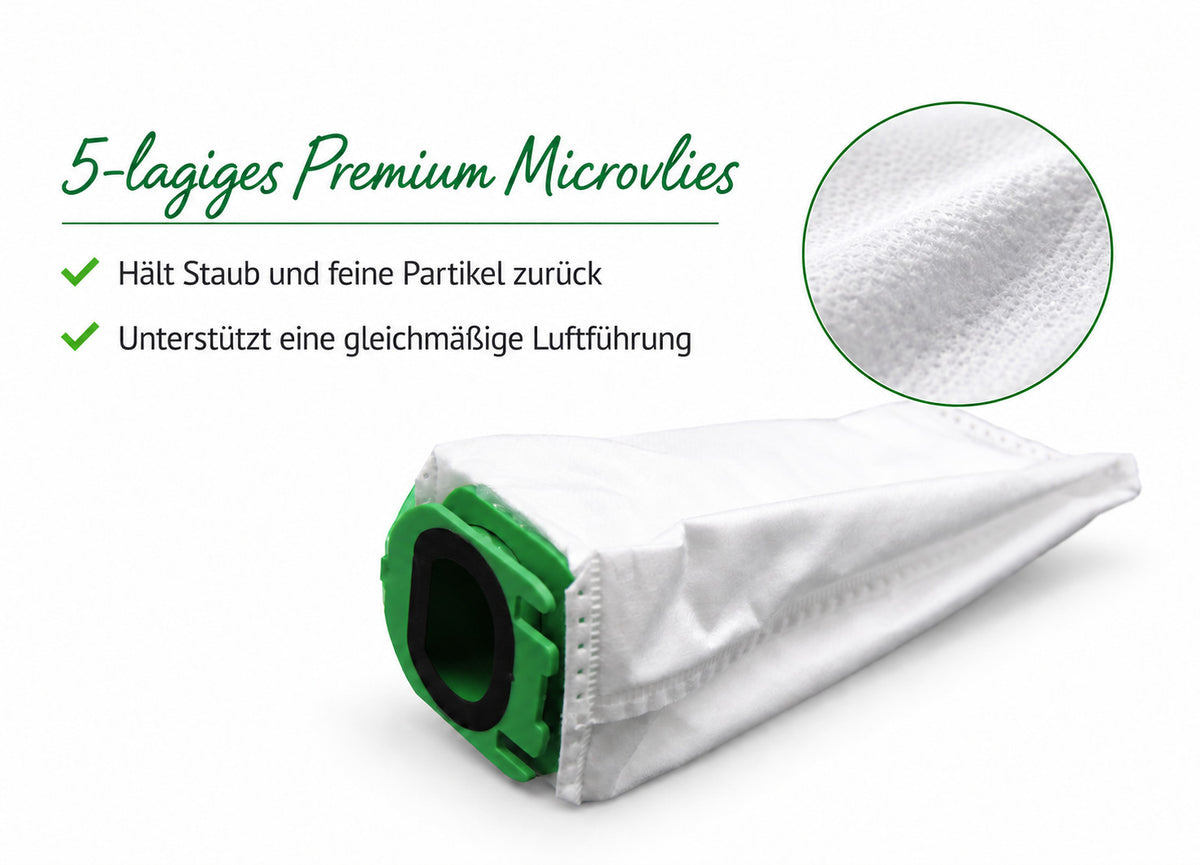 5 Microvlies Staubsaugerbeutel geeignet für Vorwerk Kobold VB100 VB 100 FP100 FP 100