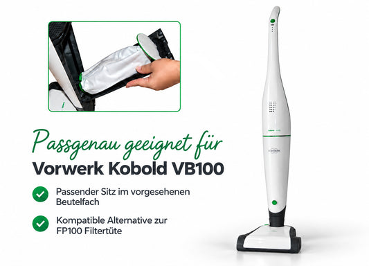 15 Microvlies Staubsaugerbeutel geeignet für Vorwerk Kobold VB100 VB 100 FP100 FP 100