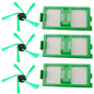 3 Mikrofilter + 3 Seitenbürsten kompatibel mit Vorwerk Saugroboter VR7 VR 7