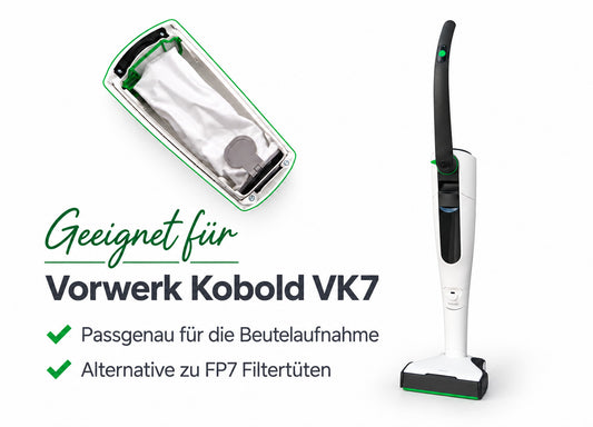 6 Staubsaugerbeutel Microvlies 5 lagig geeignet Vorwerk Kobold VK7 VK 7 FP7 FP 7